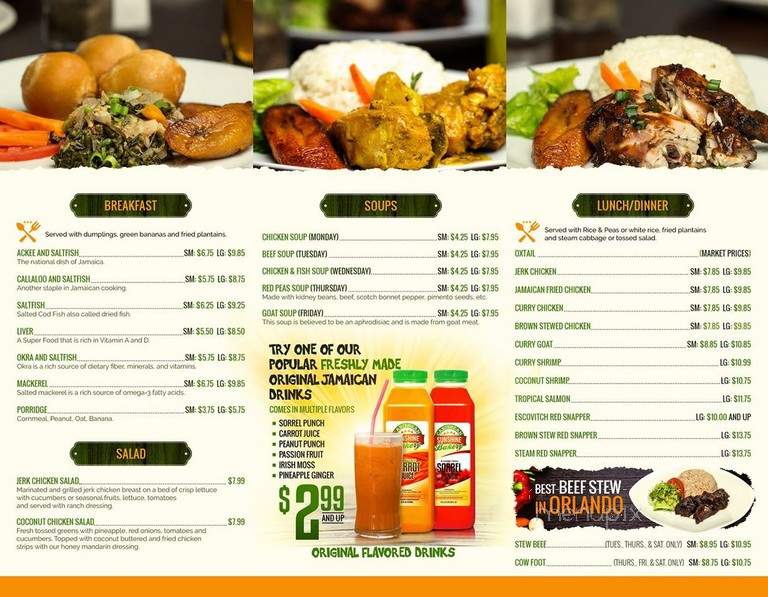 Caribbean Sunshine Bakery - Orlando, FL menu_pic