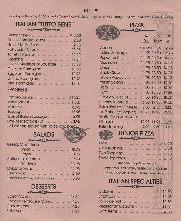 Charlie's Family Restaurant - Bradenton, FL menu_pic