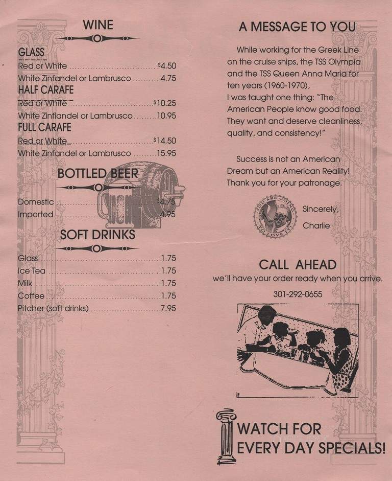 Charlie's Family Restaurant - Bradenton, FL menu_pic