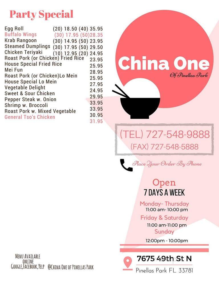 China One - Clearwater, FL menu_pic