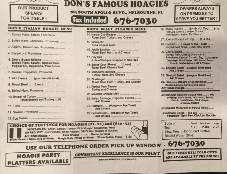 Don's Famous Hoagies - Melbourne, FL