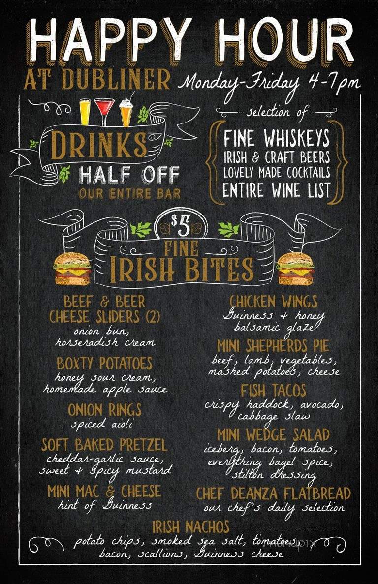 Dubliner - Boca Raton, FL menu_pic