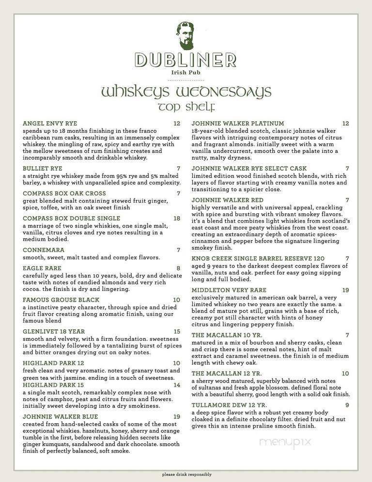Dubliner - Boca Raton, FL menu_pic