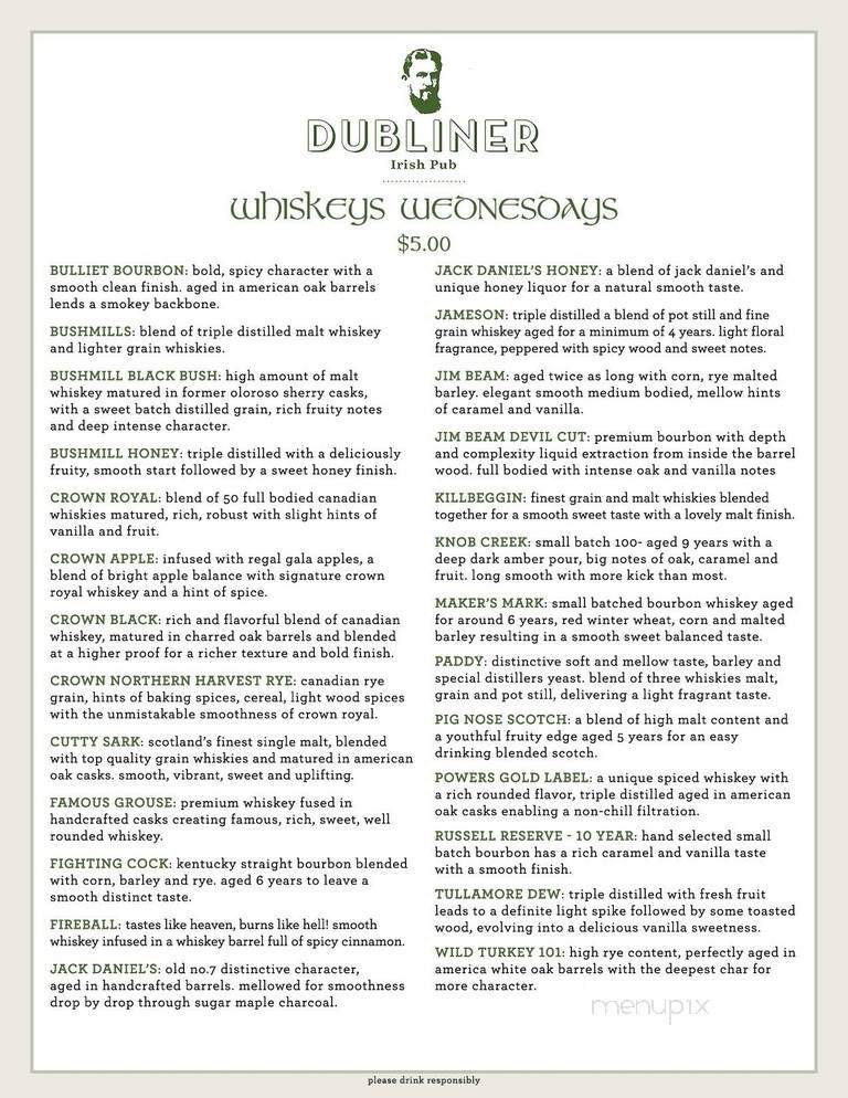 Dubliner - Boca Raton, FL menu_pic