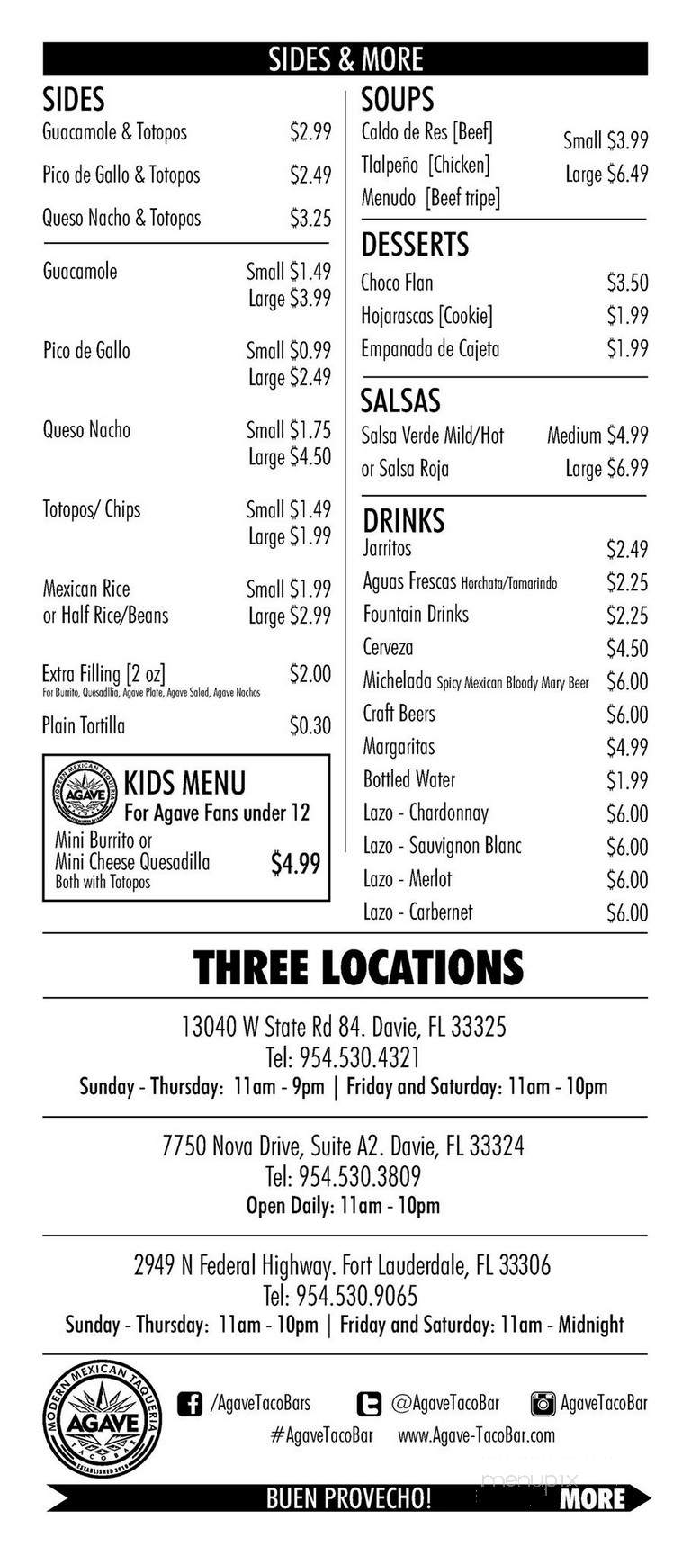 El Agave Azul - Davie, FL menu_pic