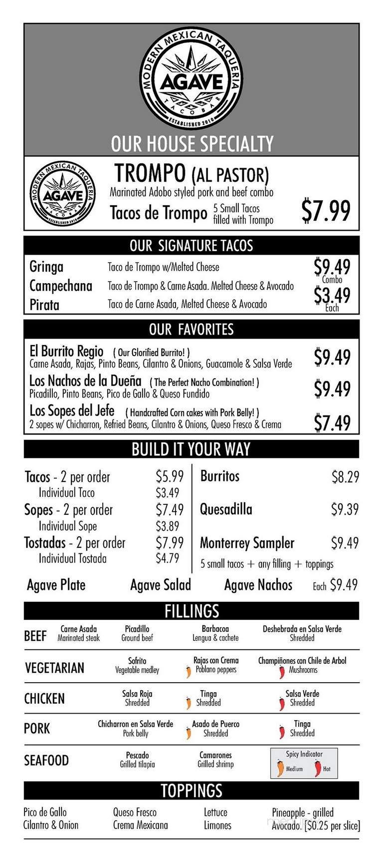 El Agave Azul - Davie, FL menu_pic