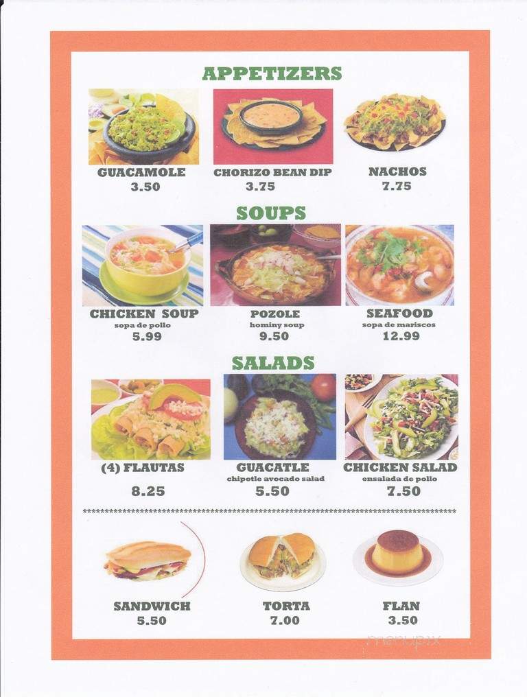 El Korita - Eustis, FL menu_pic