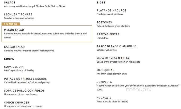 El Meson De Pepe's Restaurant - Key West, FL menu_pic