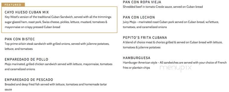 El Meson De Pepe's Restaurant - Key West, FL menu_pic