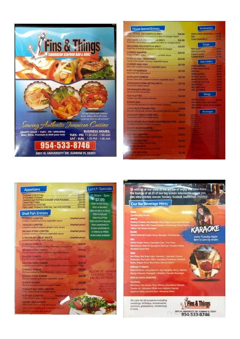 Fish N Things - Fort Lauderdale, FL menu_pic