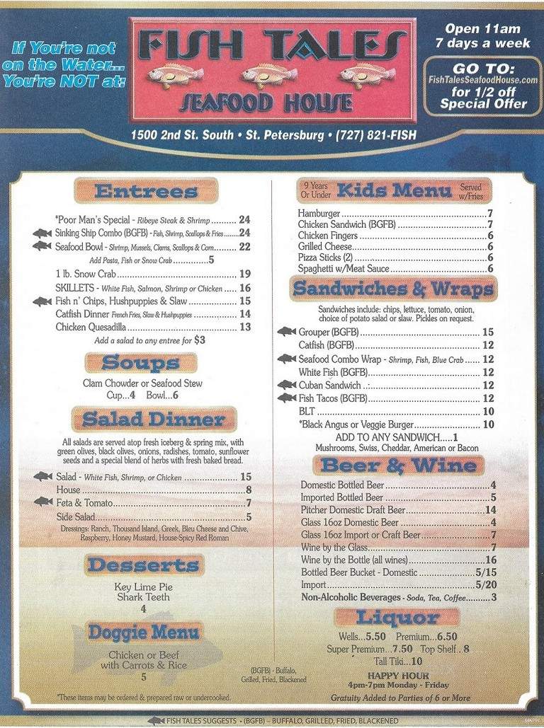 Fish Tales - St Petersburg, FL menu_pic