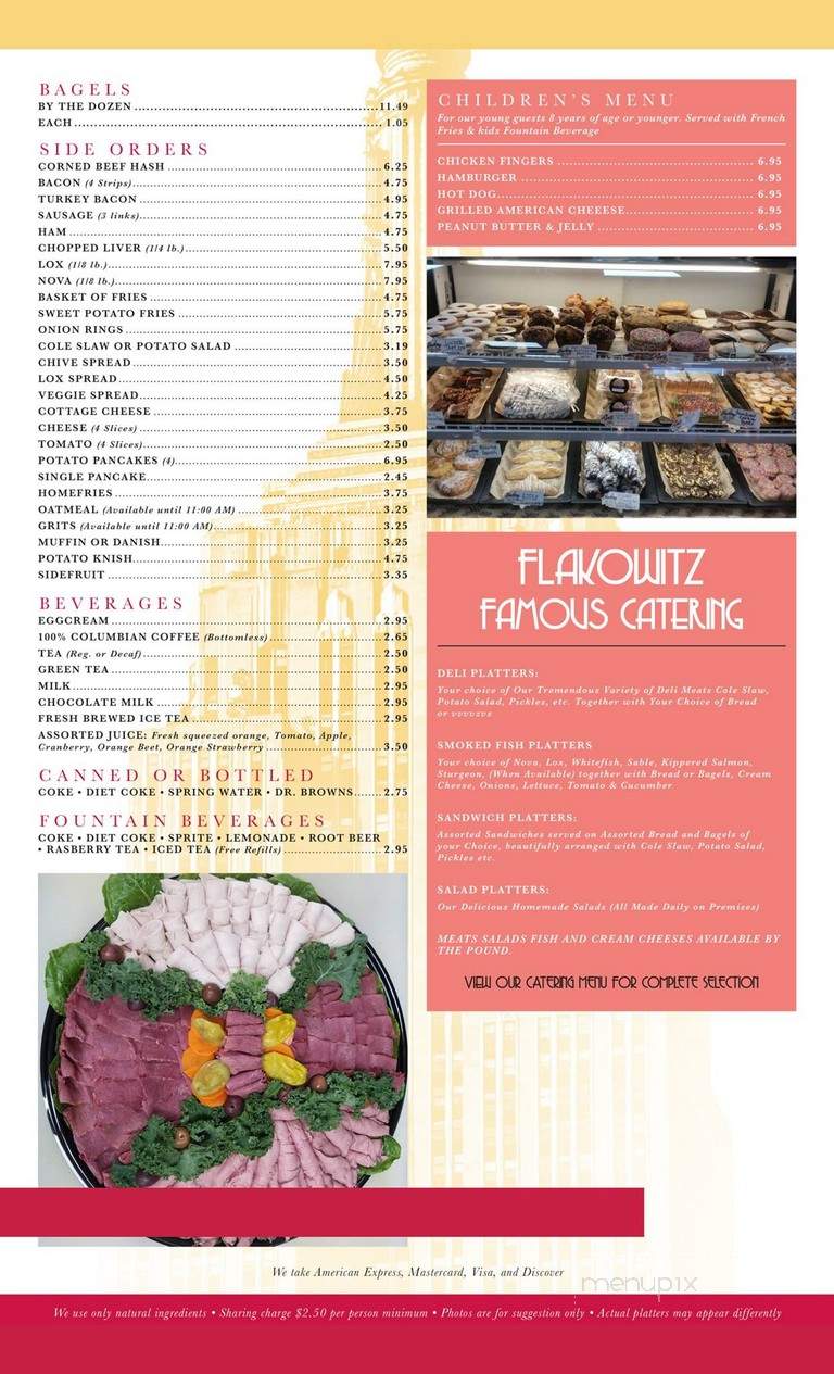 Flakowitz Bagel Inn - Boca Raton, FL menu_pic