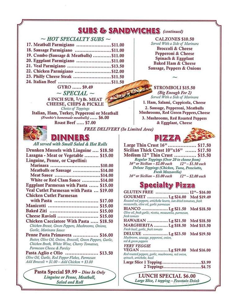 Francesco's Italian Deli - Fort Myers Beach, FL menu_pic