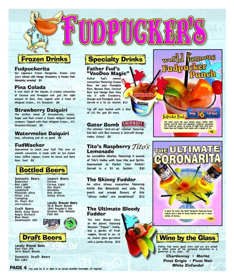 Fudpucker's-Destin Beachside - Destin, FL menu_pic