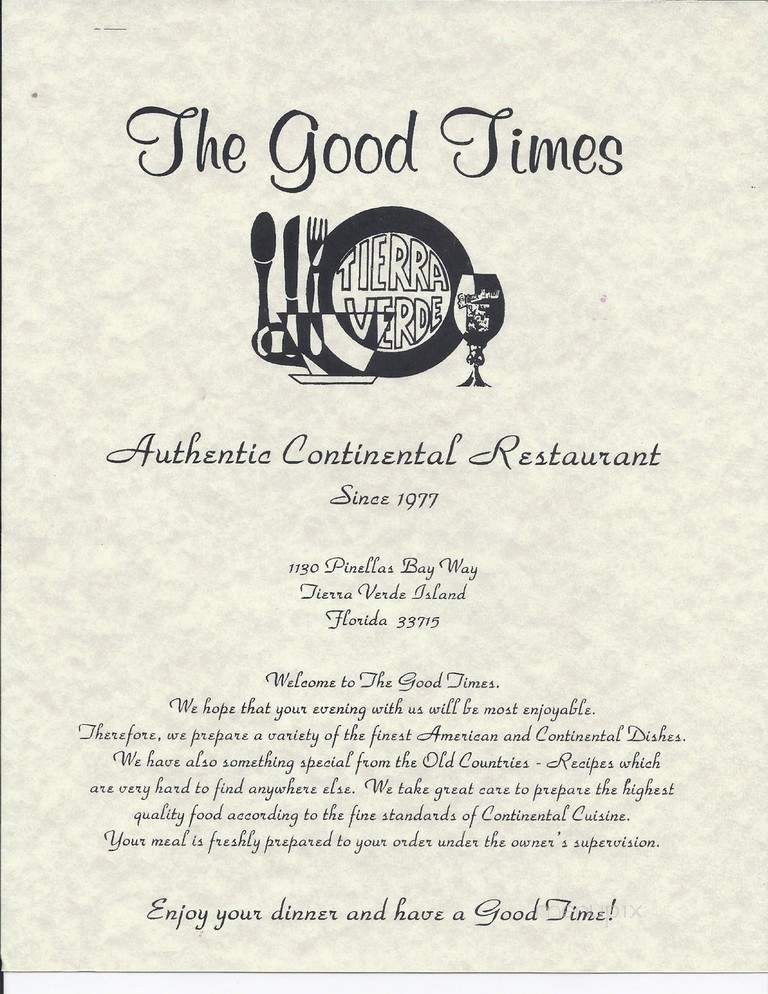 Good Times Continental Restaurant - Tierra Verde, FL