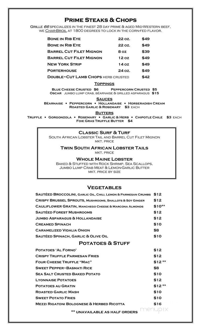 Grille 66 & Bar - Fort Lauderdale, FL menu_pic