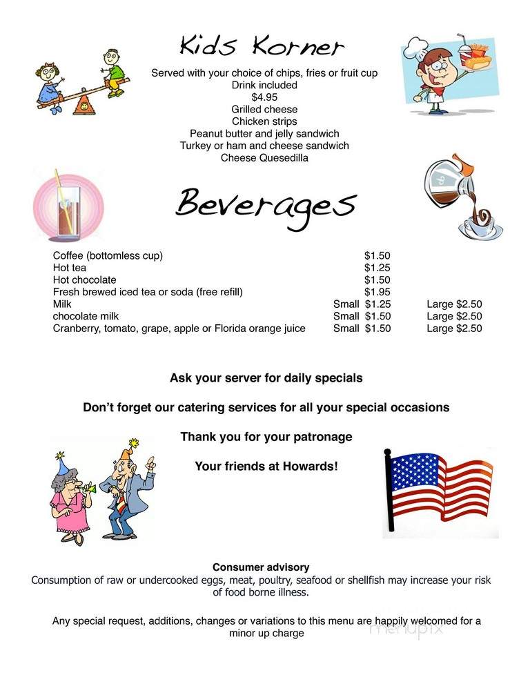 Howard's Restaurant - Ormond Beach, FL menu_pic