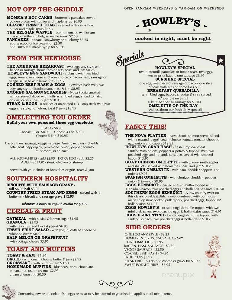 Howley's Restaurant - West Palm Beach, FL menu_pic