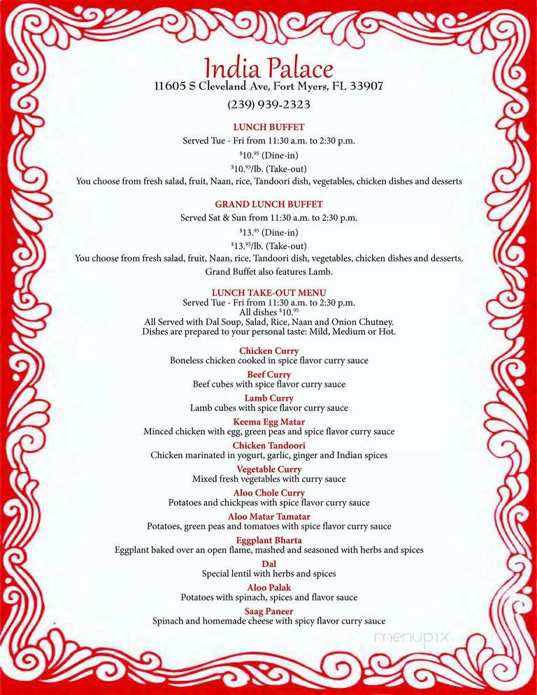 India Palace - Fort Myers, FL menu_pic