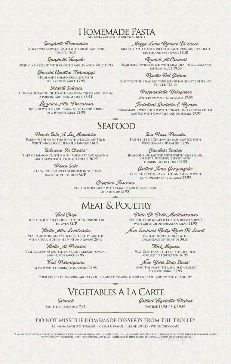La Palma Restaurant-The Gables - Coral Gables, FL menu_pic