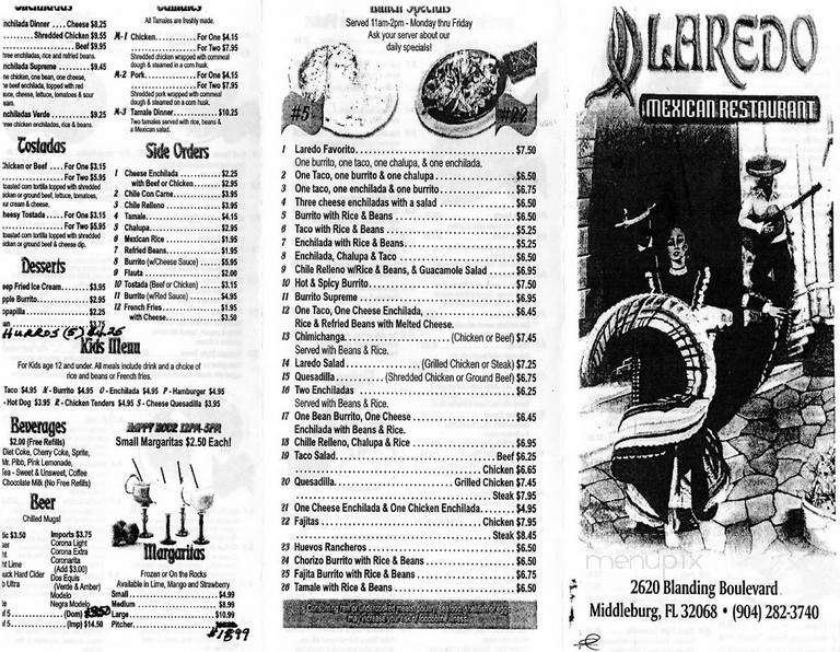Laredo Mexican Restaurant - Middleburg, FL menu_pic