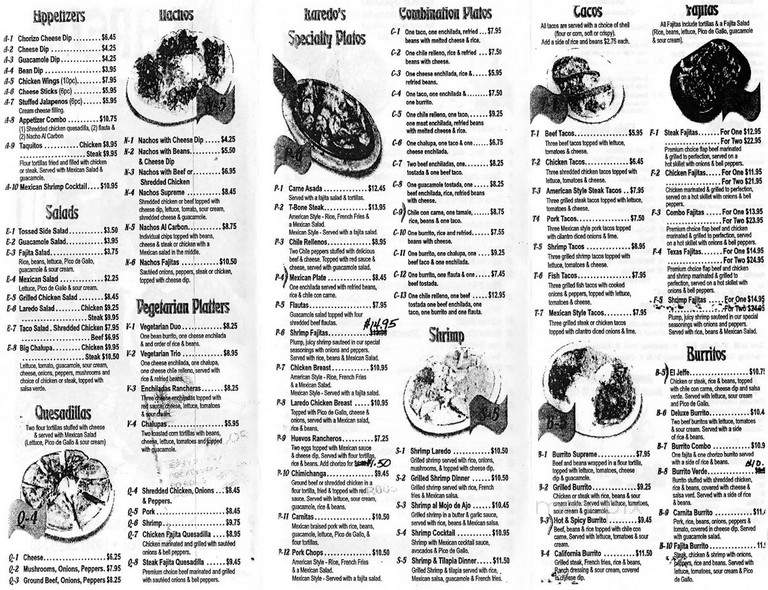Laredo Mexican Restaurant - Middleburg, FL menu_pic
