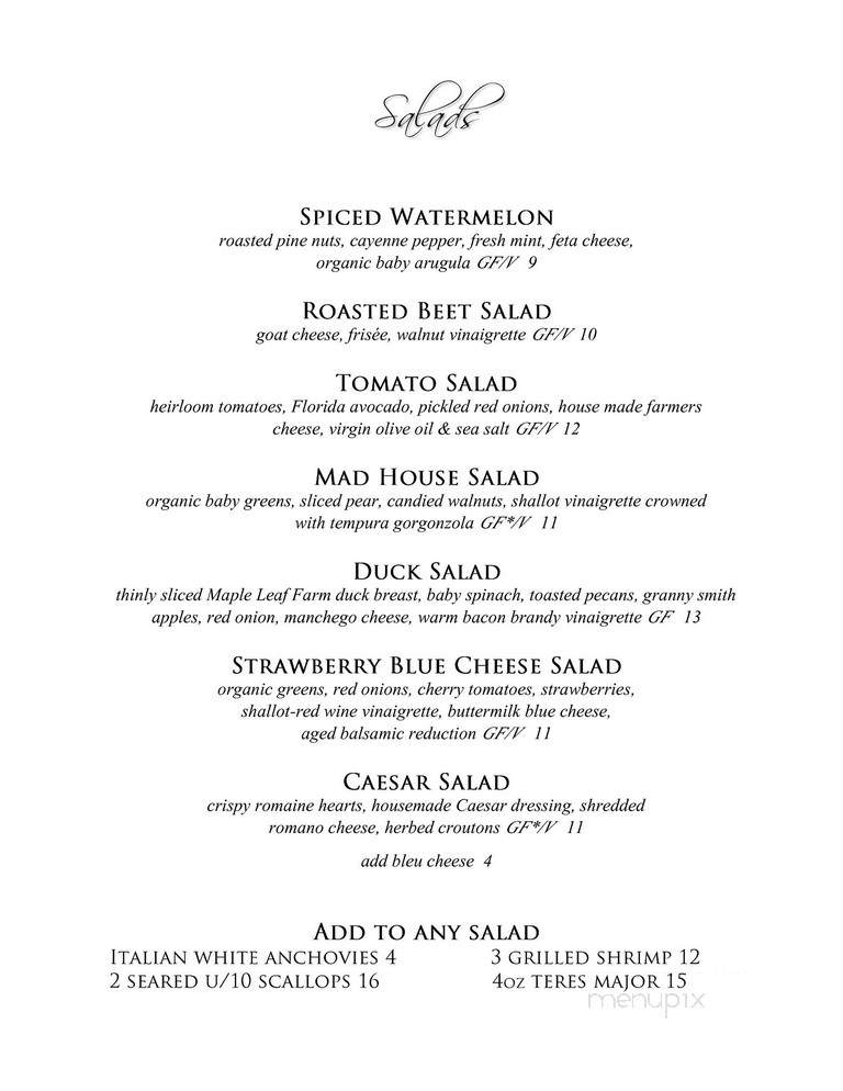 Mad Hatter Restaurant - Sanibel, FL menu_pic