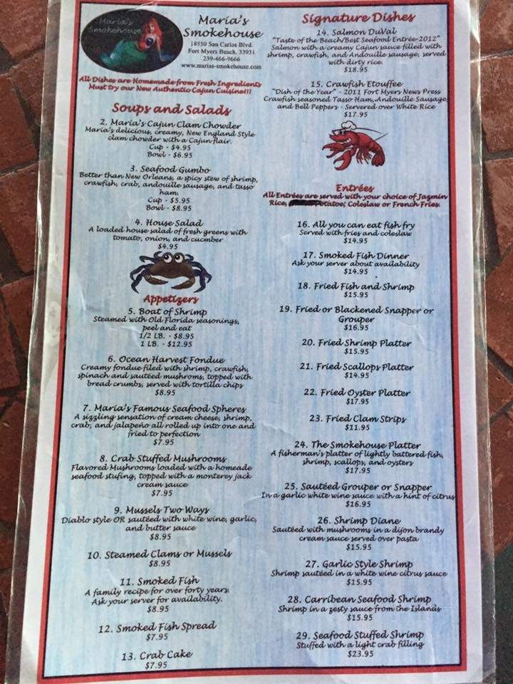 Maria's Restaurant - Fort Myers, FL menu_pic