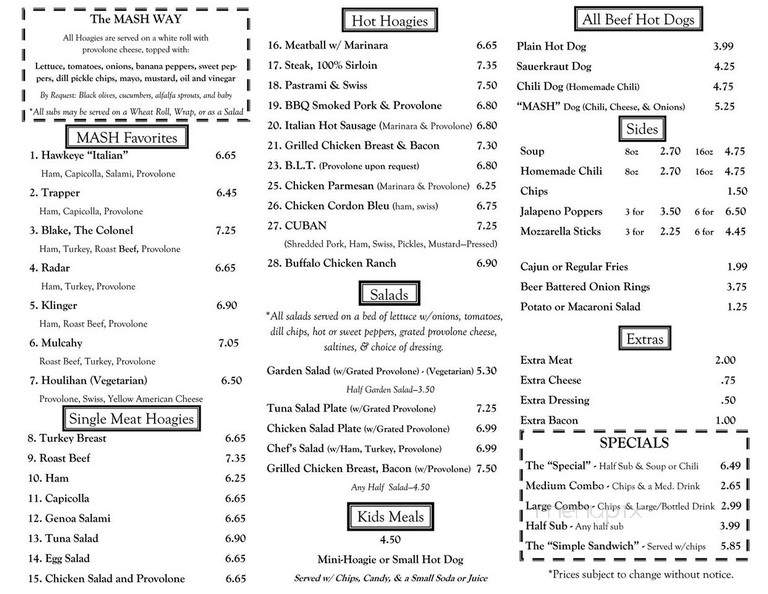 Mash Hoagies Subs & Salads - Melbourne, FL menu_pic