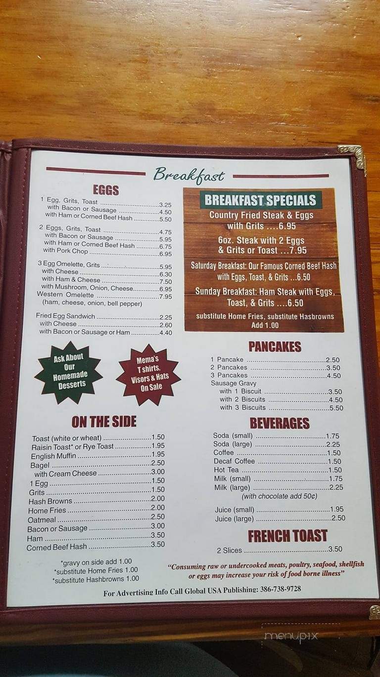 Mema & Co - Satsuma, FL menu_pic