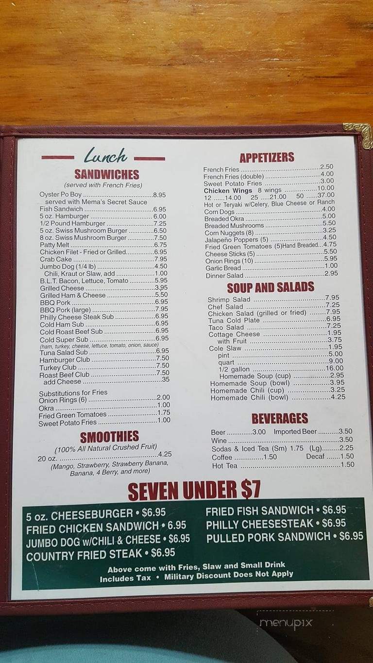 Mema & Co - Satsuma, FL menu_pic
