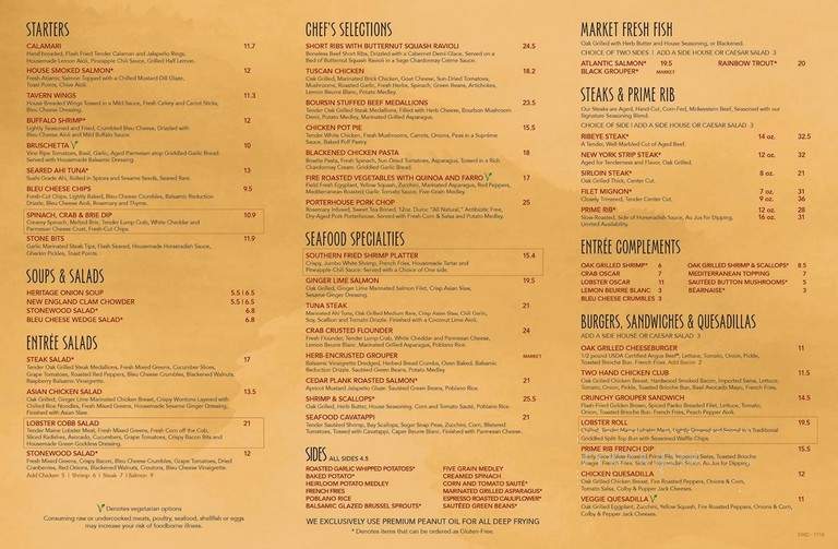 Stonewood Tavern & Grill - Jacksonville, FL menu_pic
