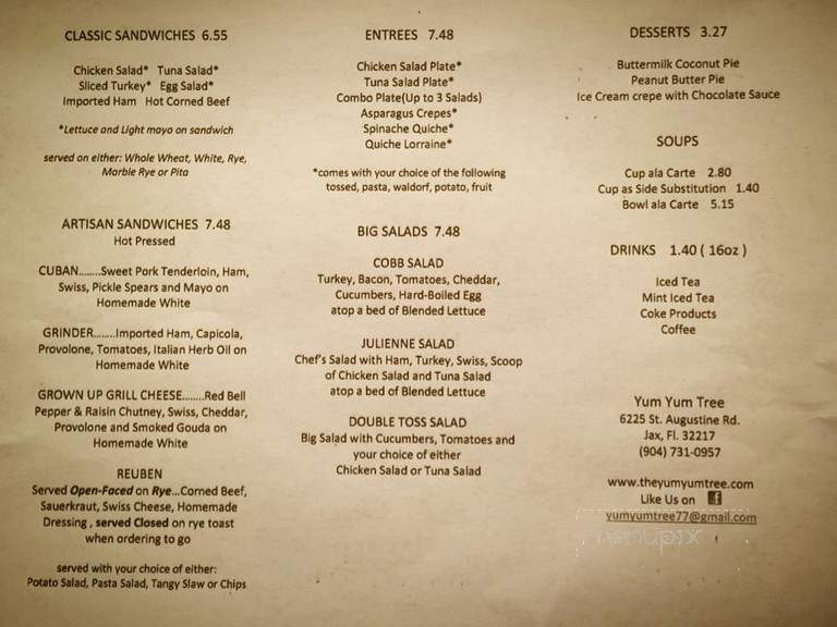 Yum Yum Tree - Jacksonville, FL menu_pic