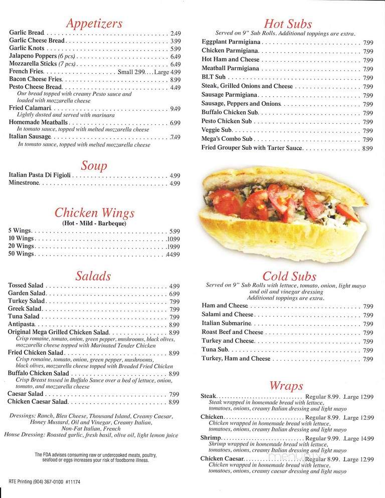 Millennium Pizzeria - Jacksonville, FL menu_pic