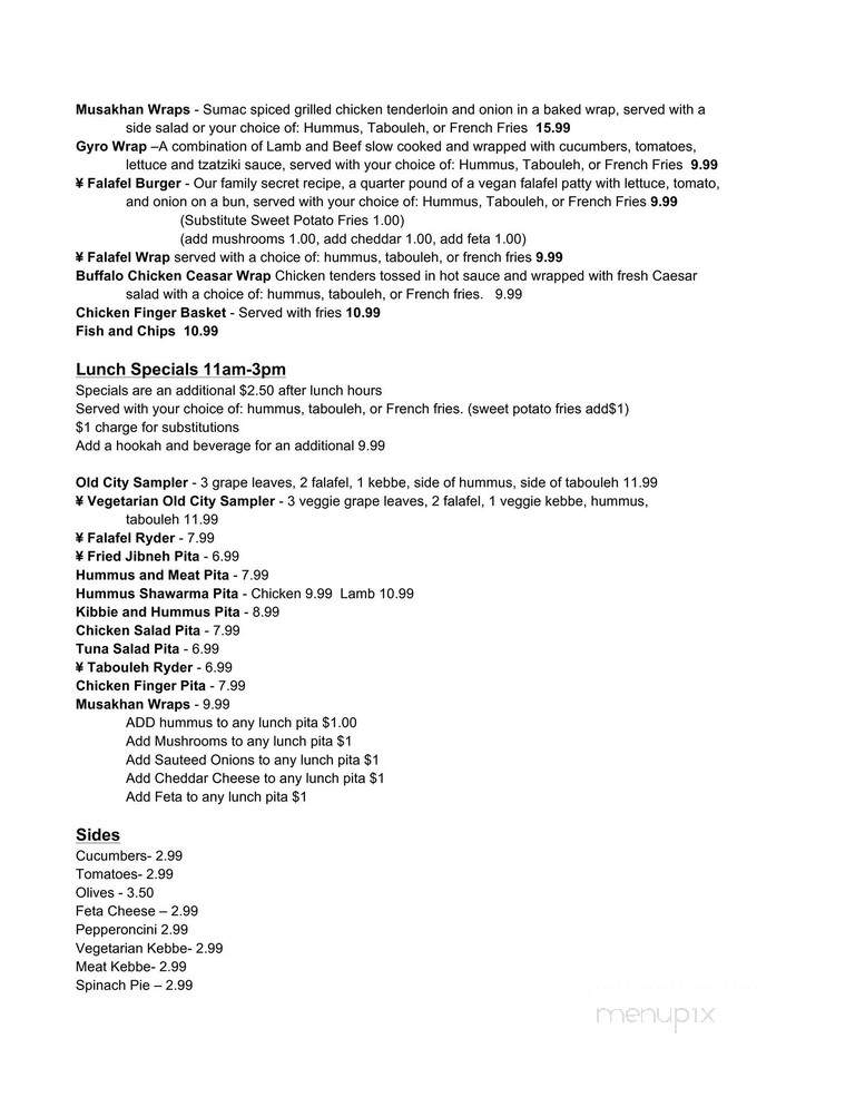 Casbah Cafe - Jacksonville, FL menu_pic