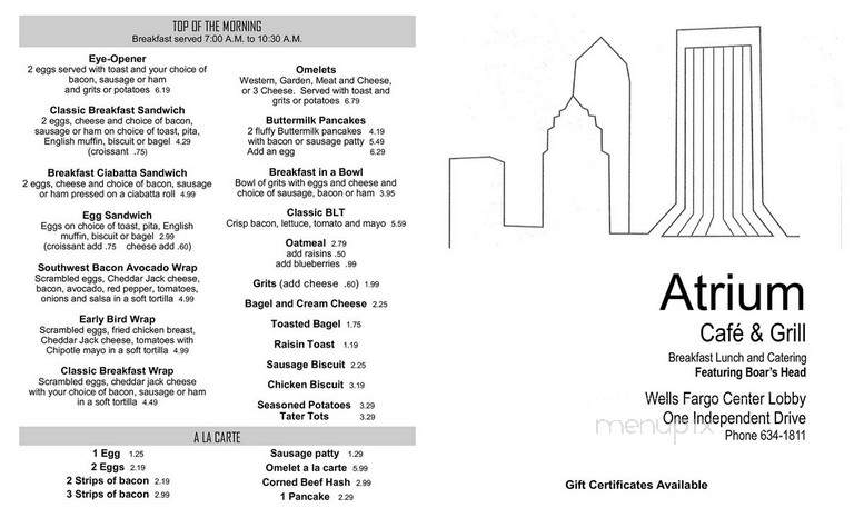 Atrium Cafe & Grill - Jacksonville, FL menu_pic