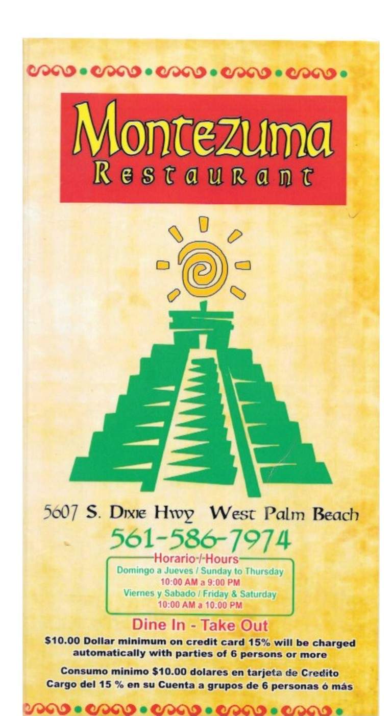 Montezuma Mexican Restaurant - West Palm Beach, FL menu_pic