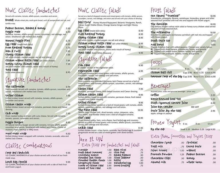 Nature's Way Cafe - West Palm Beach, FL menu_pic