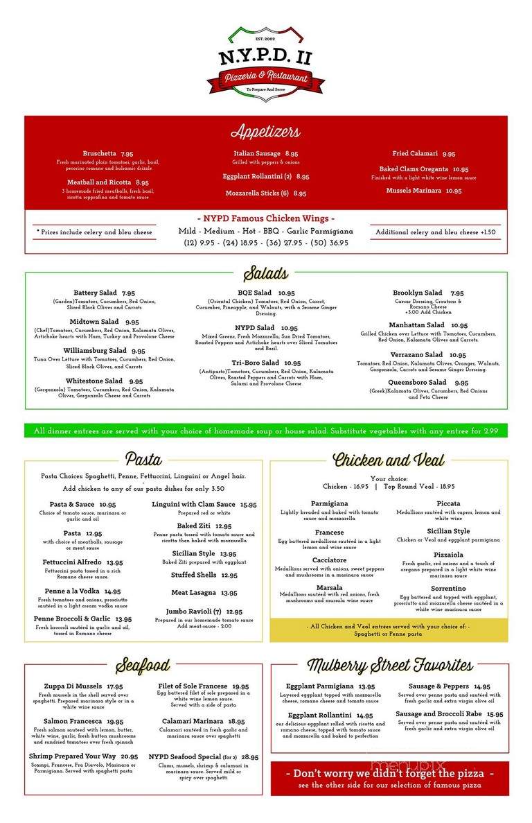 Nypd II Pizza - Lake Worth, FL menu_pic