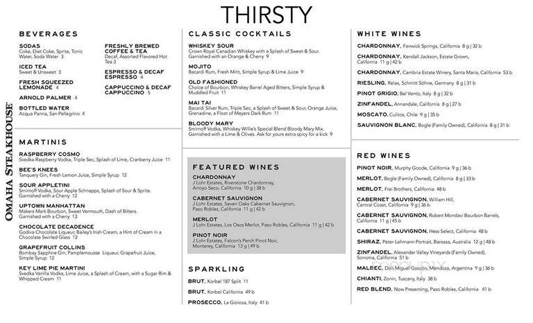 Omaha Steakhouse - Altamonte Springs, FL menu_pic
