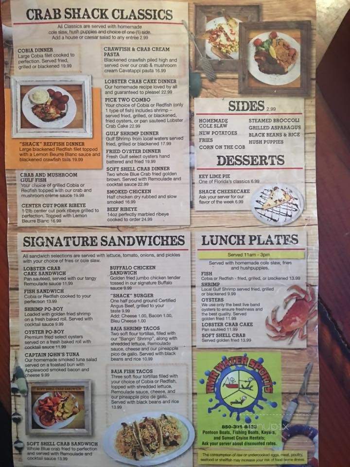 Original Waterfront Crabshack - Fort Walton Beach, FL menu_pic