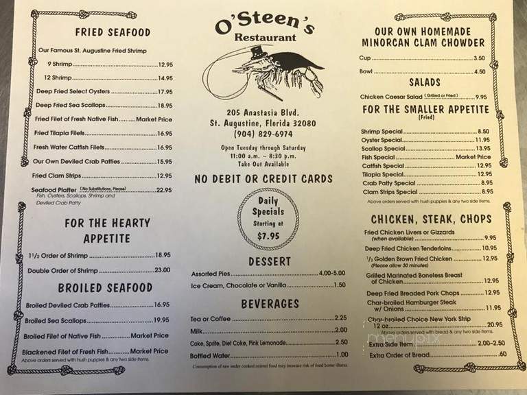 O'Steen's Restaurant - St Augustine, FL