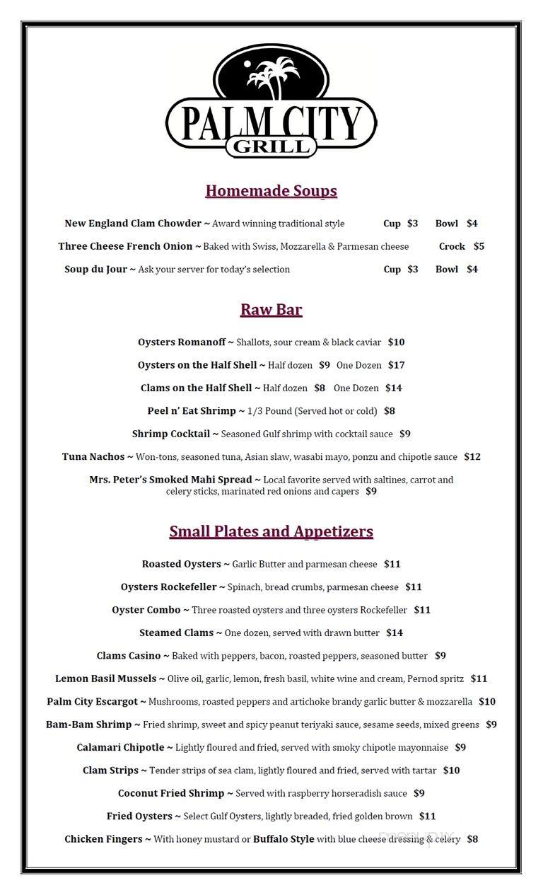 Palm City Grill - Palm City, FL menu_pic