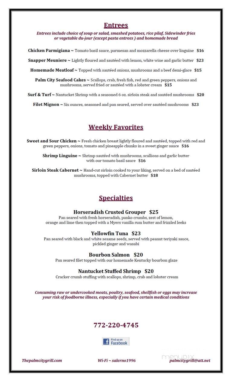 Palm City Grill - Palm City, FL menu_pic