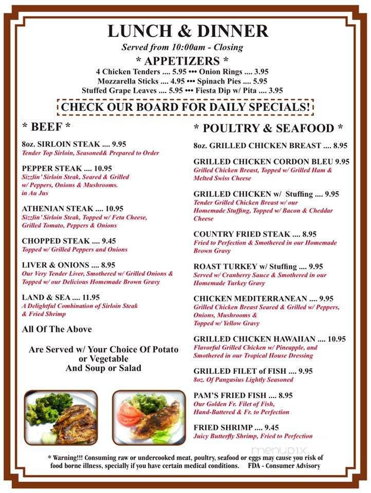 Pam's Country Restaurant - Port Richey, FL menu_pic