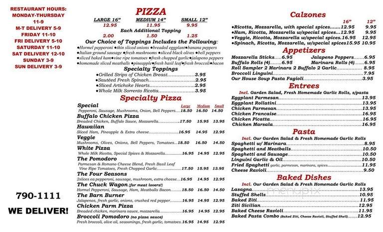 Pizza Barn - Loxahatchee, FL menu_pic