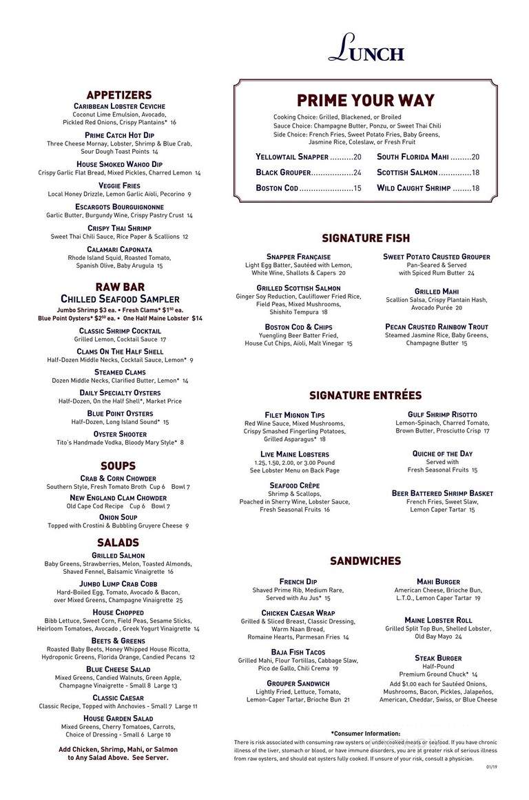 Prime Catch - Boynton Beach, FL menu_pic