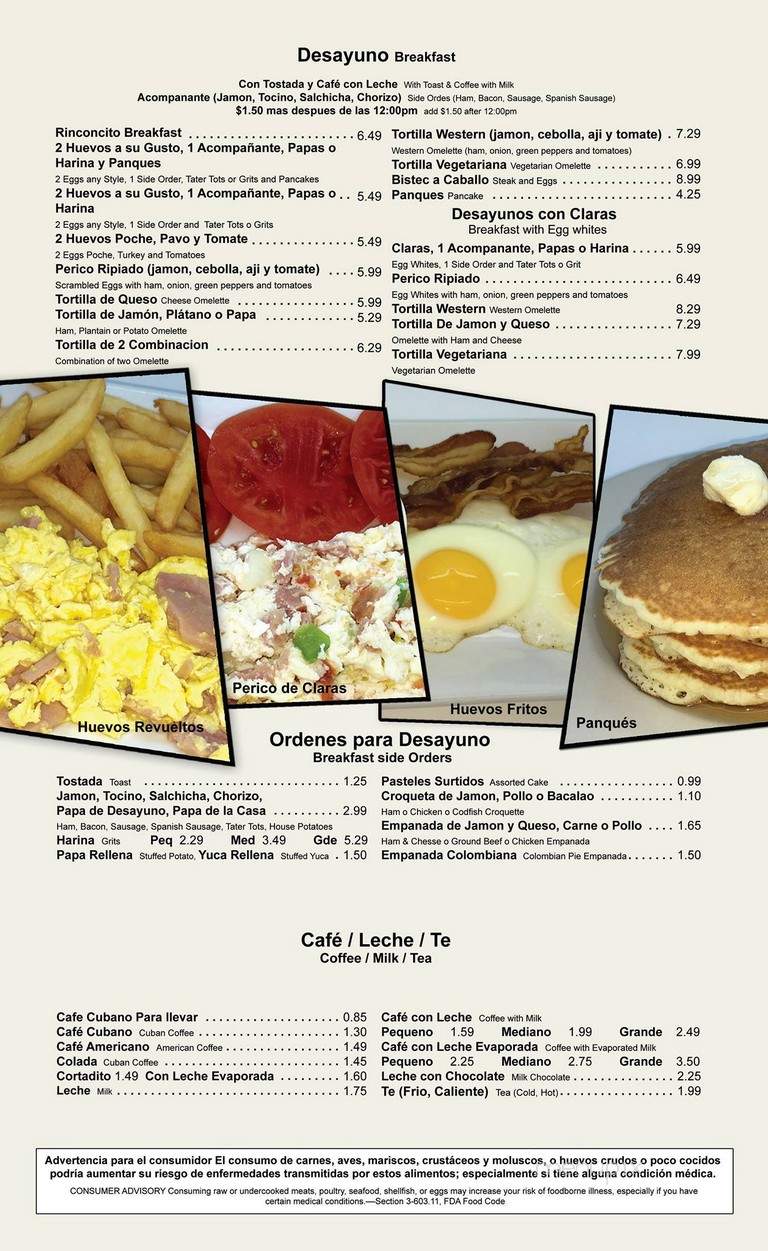 Rinconsito Latino - Miami, FL menu_pic