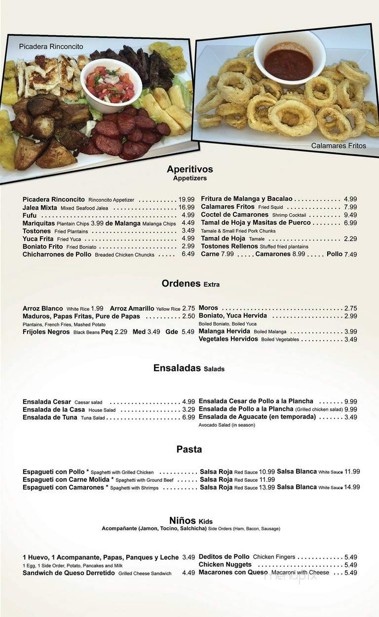 Rinconsito Latino - Miami, FL menu_pic