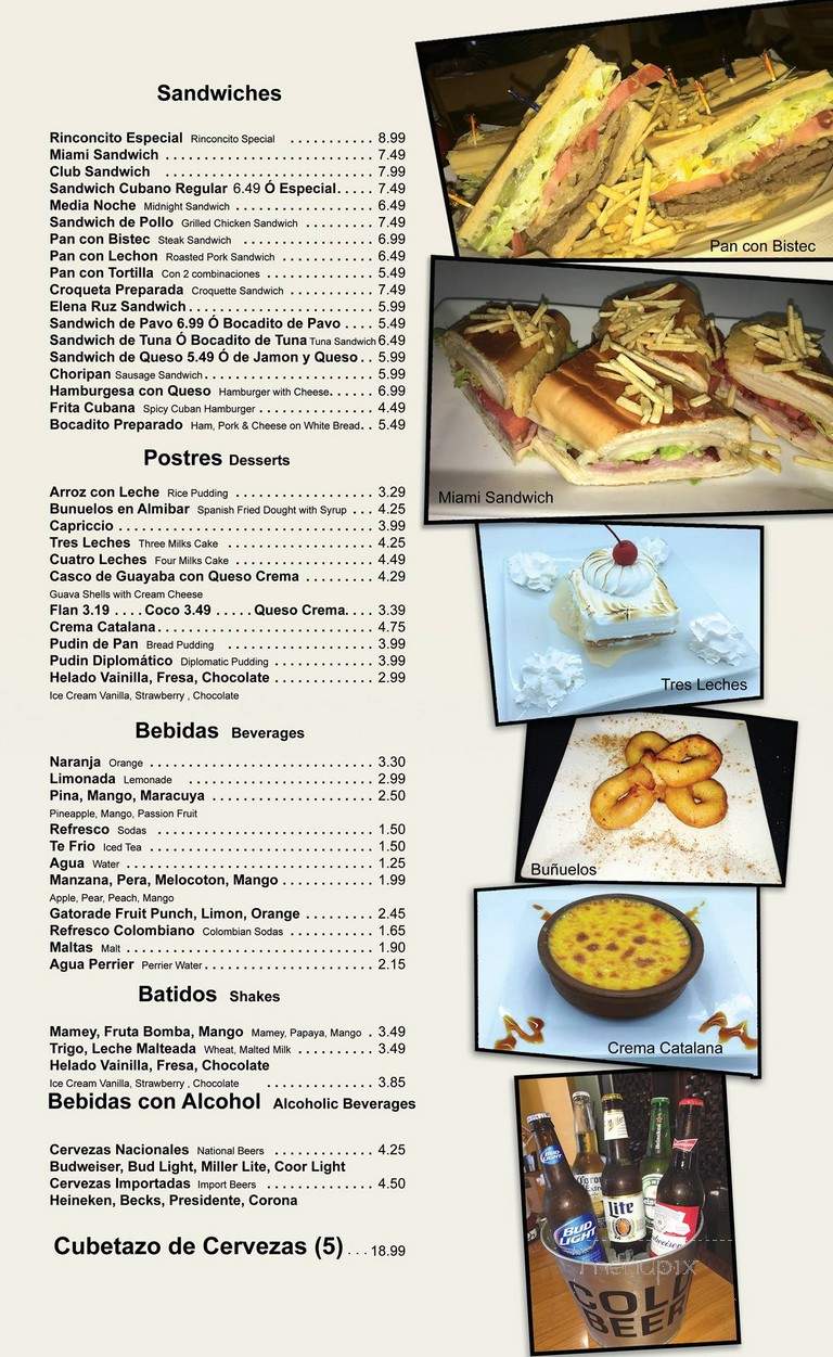 Rinconsito Latino - Miami, FL menu_pic